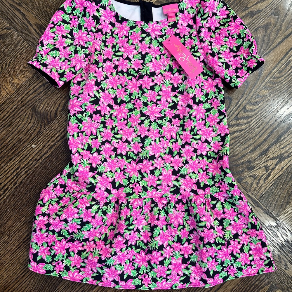 Pink and Green Floral Dress